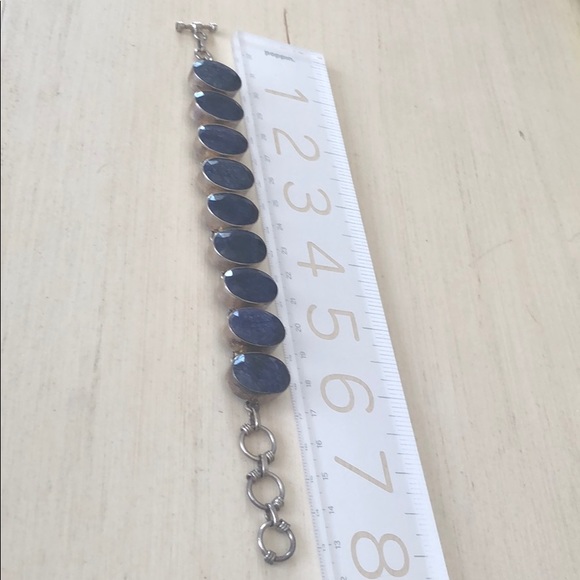 🟡 VINTAGE STERLING/STONE BRACELET - Picture 5 of 8